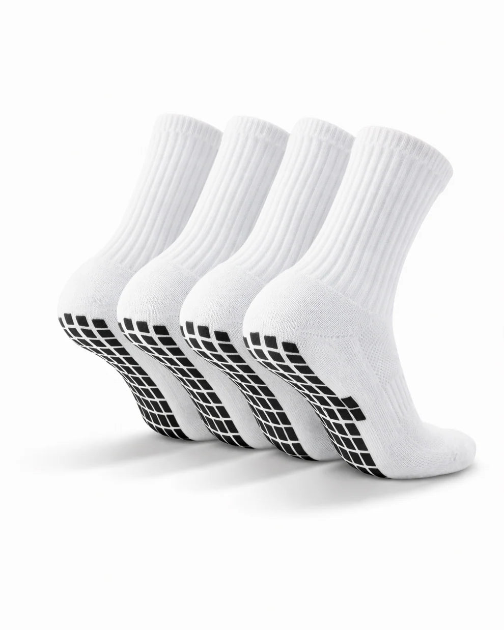 4x Pairs of Plain White Grip Socks