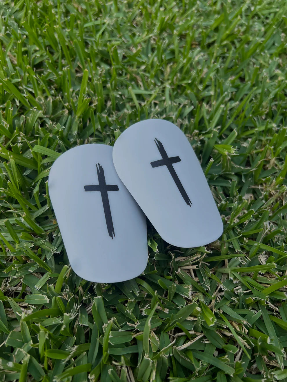 White Cross Shin Pads