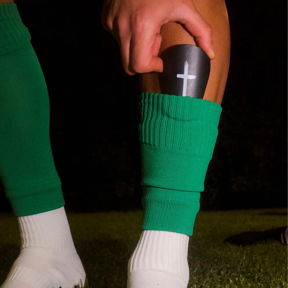 White Cross Shin Pads